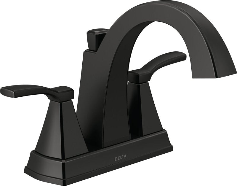 Delta Flynn Series 25768LF-BL Centerset Bathroom Faucet, 1.2 gpm, 2-Handle, 3-Faucet Hole, Matte Black