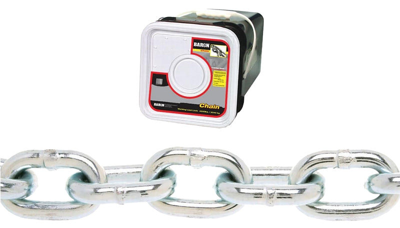 Baron PC30516SPH Proof Coil Chain, 75 ft L, 30 Grade, Galvanized