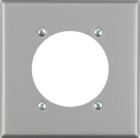 Leviton Silver 2 gang Stainless Steel Single Outlet Wall Plate 1 pk