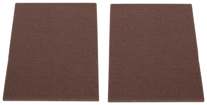 ProSource FE-S307-PS Furniture Pad, Felt Cloth, Brown, 6 x 4-1/2 in Dia, 4-1/2 in W, 5/64 in Thick, Square