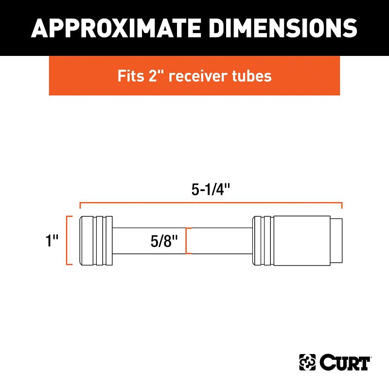 Curt 23515 Receiver Lock, 5/8 in Dia Shackle, For: 2 in Receiver Tube, Hitch Lock, Carbon Steel, Chrome