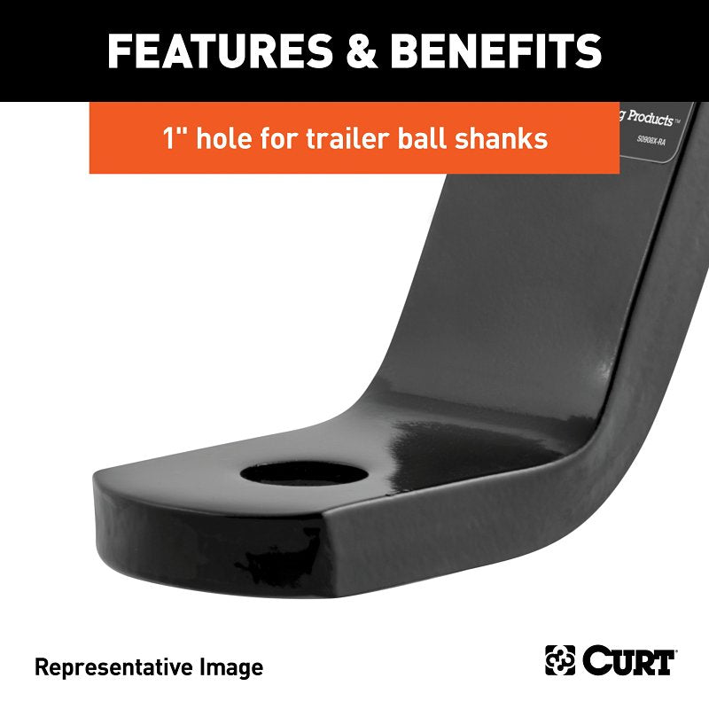 Curt 45870 Ball Mount, 9-1/4 in L, 6 in Drop, 4-1/4 in Rise, Powder-Coated