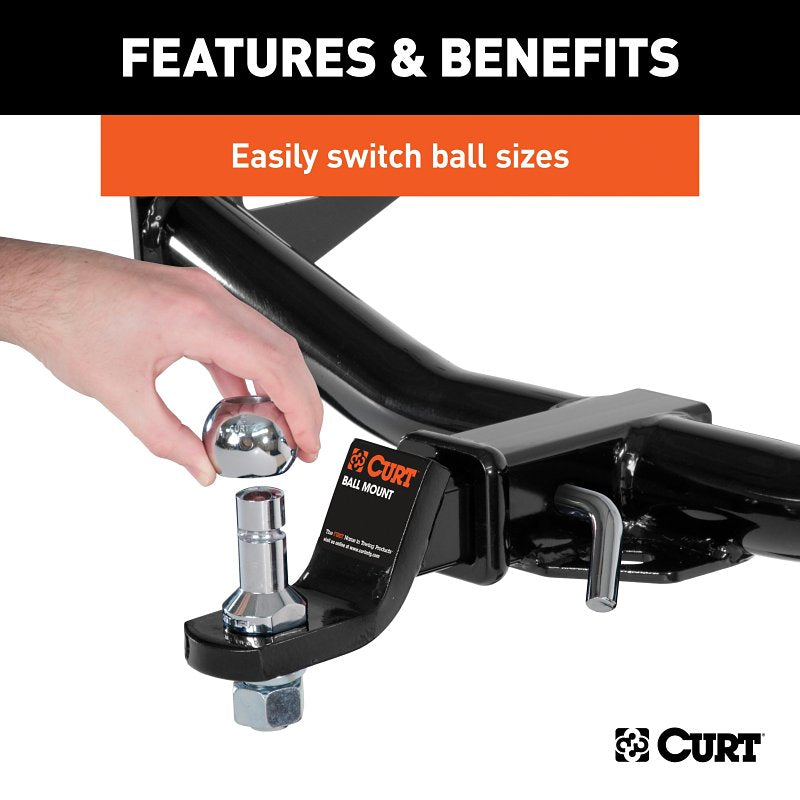 Curt 42225 Switch Ball Trailer Ball Set, 1-7/8, 2, 2-5/16 in Dia Ball, 1 in Dia Shank, Steel