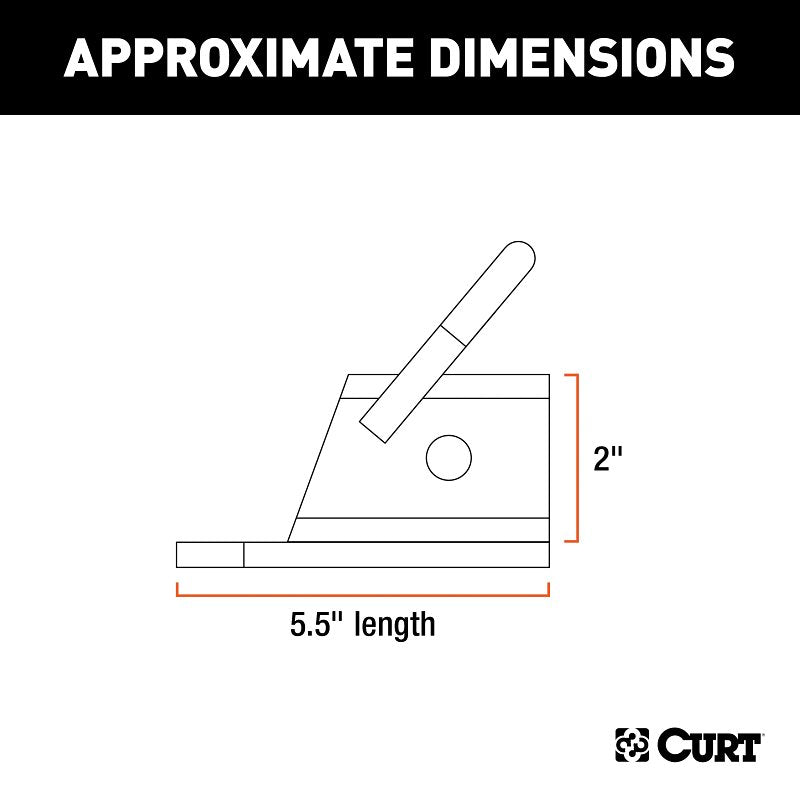 Curt 45006 Tongue Adapter with Receiver, Steel, Powder-Coated
