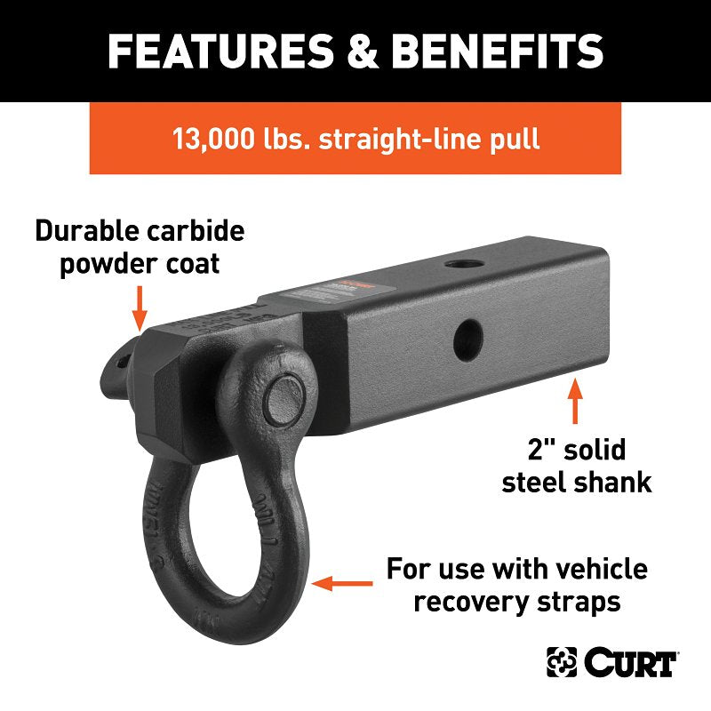 Curt 45832 D-Ring Shackle-Mount, 4, 5 Hitch, Steel, Carbide Powder-Coated