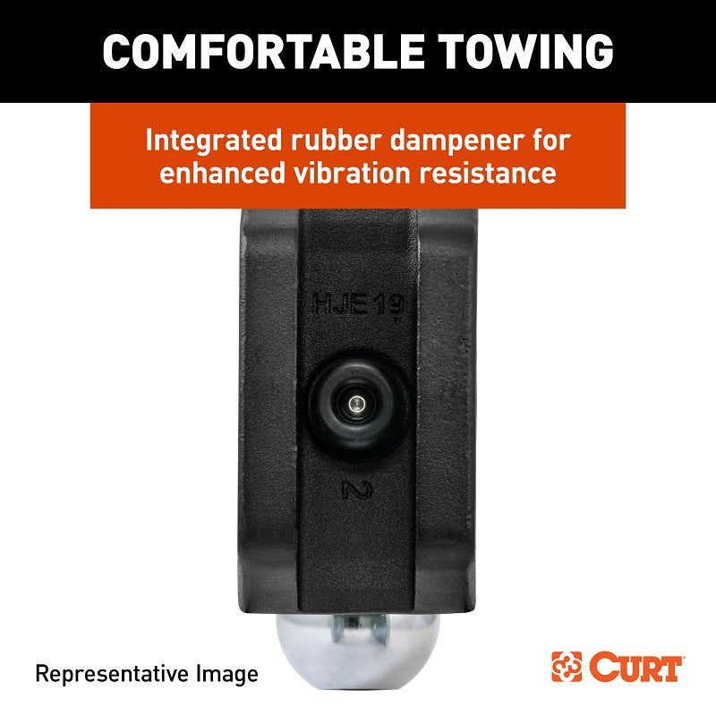 Curt 45937 Adjustable Trailer Hitch Dual-Ball Mount, 5-1/2 in Drop, 4 in Rise, 2, 2-5/16 in Dia Hitch Ball, Carbon Steel