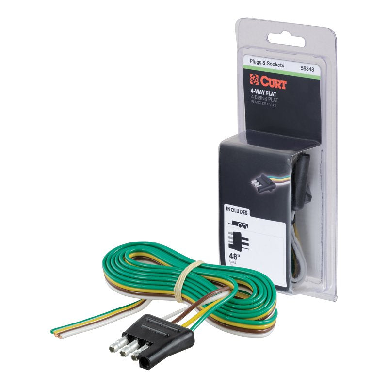 Curt 58348 Connector Plug with 48 in Wire, 4-Way