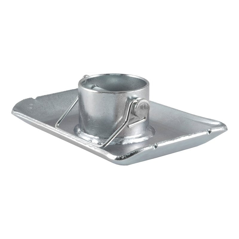 Curt 28273 Jack Foot, For: 2 in Dia Tube, 2000 lb, Pin-On Locking, Steel, Clear Zinc