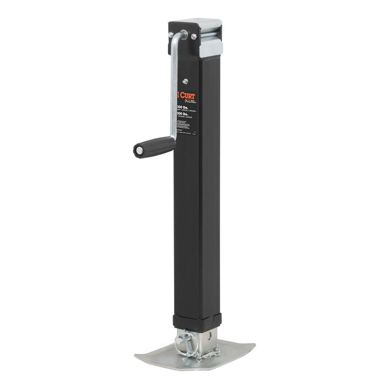 Curt 28575 Square Jack, 7000 lb Lifting, 15 in Max Lift H, Black