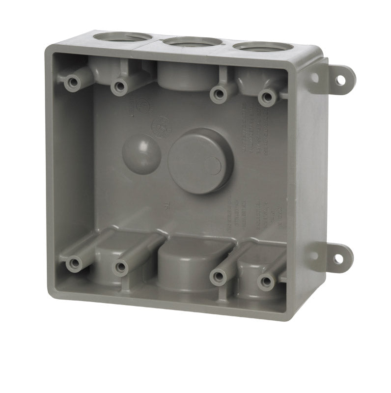 TayMac 26-1/2 cu in Square Plastic 2 gang Outlet Box Gray