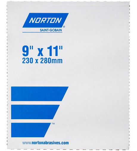 Norton ProSand 07660702624 Sanding Sheet, Blue, 11 in L, 9 in W, Extra Fine, 320 Grit, Aluminum Oxide Abrasive, Pack of 100