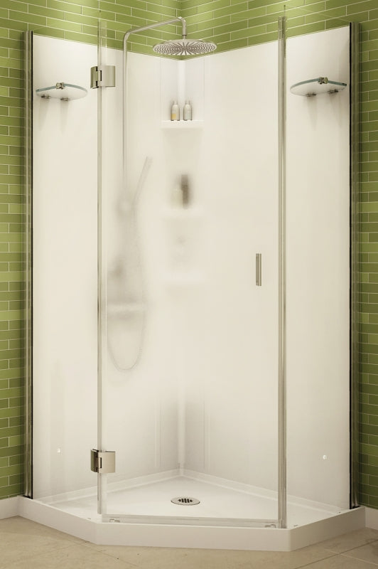 Maax Papaya 105545-000-129103 Shower Kit, 36 in L, 36 in W, 72 in H, Polystyrene, Chrome-Plated, Neo-Angle