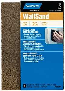 Norton WallSand 02284 Sanding Sponge, 4-7/8 in L, 2-7/8 in W, Fine