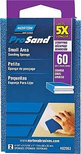 Norton ProSand 82063 Sanding Sponge, 4-1/2 in L, 2-11/16 in W, 60 Grit, Medium, Aluminum Oxide Abrasive
