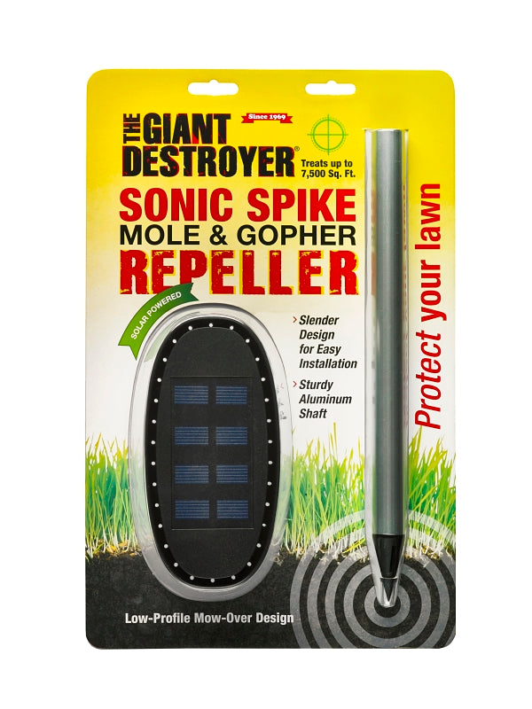 Giant Destroyer 600 Sonic Animal Repeller, Spike, 77-3/4 in L, Repels: Gophers, Moles