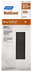 Norton WallSand 07660721766 Drywall Sandpaper Sheet, 11-1/4 in L, 4-3/16 in W, P220 Grit, Very Fine