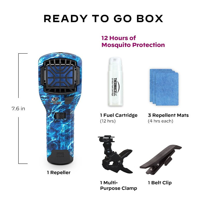 Thermacell MR300MO Portable Mosquito Repeller, 12 hr Refill, 15 ft Coverage Area, Mossy Oak Housing