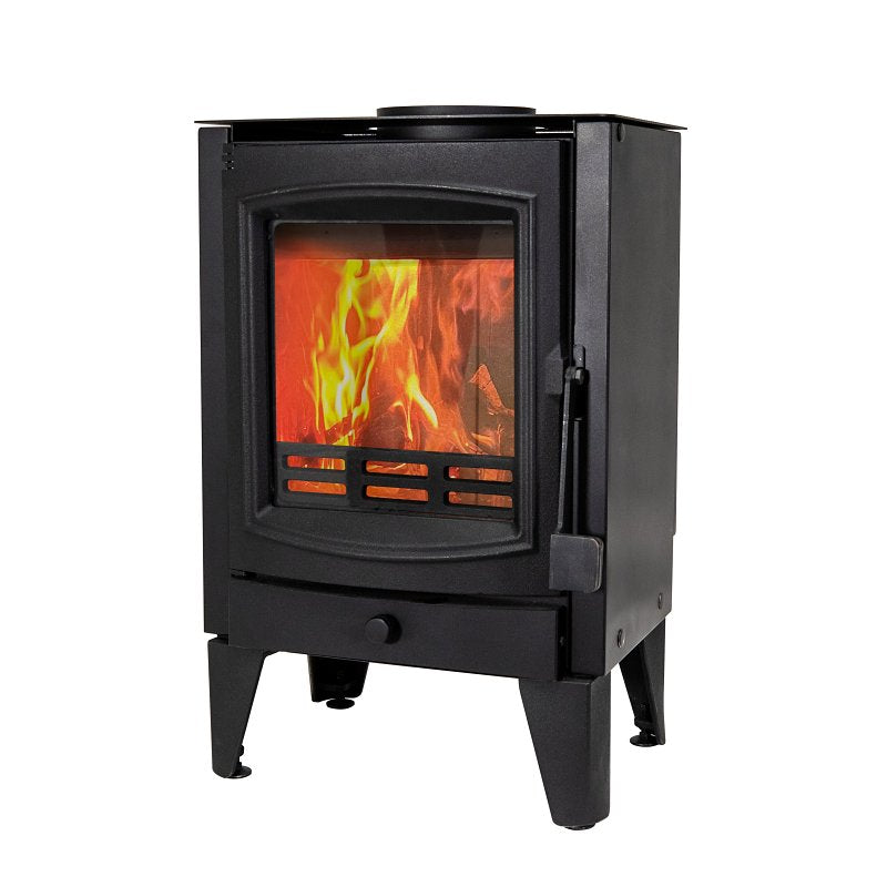 Cleveland Iron Works F500085 St. Claire Wood Stove, 16.7 in W, 14.6 in D, 26.7 in H, 130 lb Heating, Cast Iron, Black