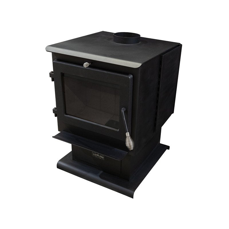 Heatstar Huron F500110 Wood Stove, 26.87 in D, 36 in H, 80,000 Btu Heating, Black