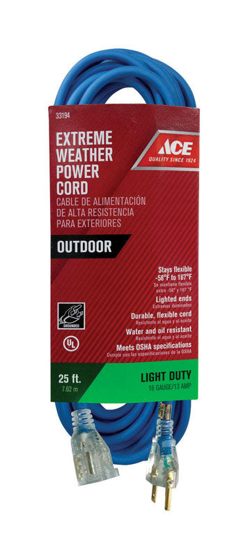Ace Indoor or Outdoor 25 ft. L Orange Triple Outlet Cord 12/3 STW