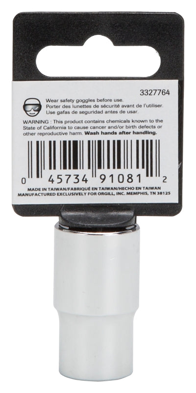 Vulcan MT6515506 Drive Socket, 1/2 in Socket, 1/2 in Drive, 12-Point, Chrome Vanadium Steel, Chrome