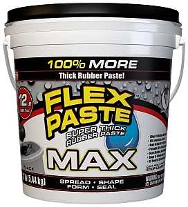 Flex Paste PFSMAXBLK01 Rubberized Paste, All-Purpose, Black, 12 lb, Tub