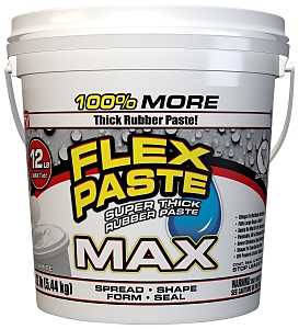 Flex Paste PFSMAXWHT01 Rubberized Paste, All-Purpose, White, 12 lb, Tub