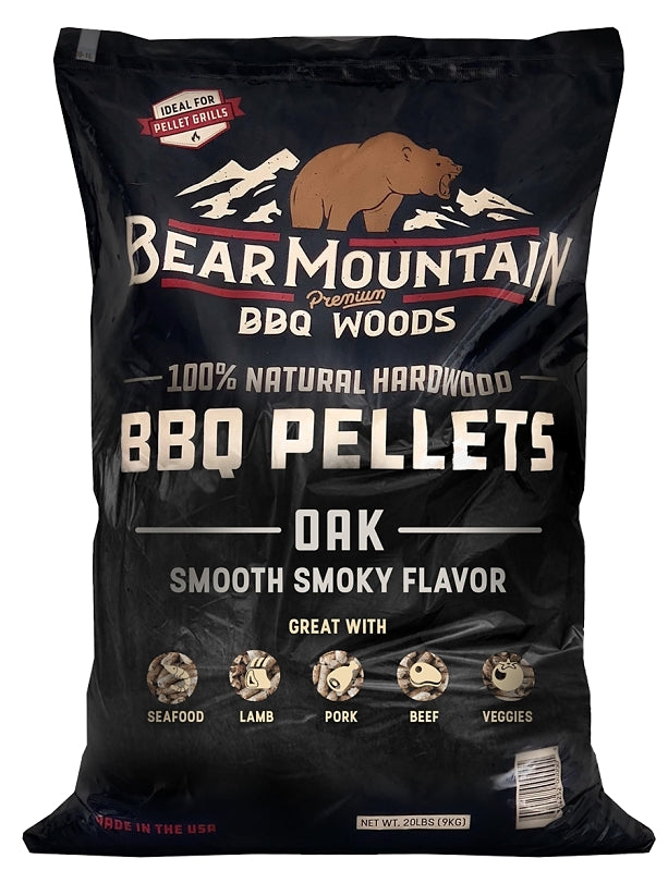 Bear Mountain FK18 Series BBQ Pellet, Oak, 20 in L, Hardwood, 20 lb Bag