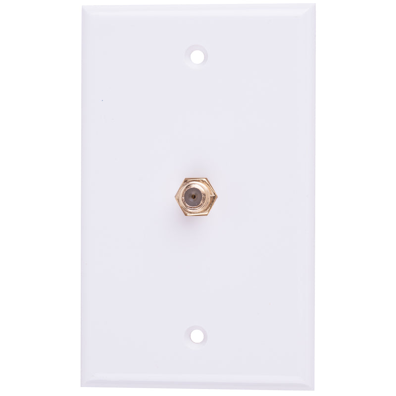 Monster Just Hook It Up White 1 gang Plastic Coaxial Wall Plate 1 pk, Pack of 6