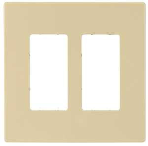 Eaton Cooper Wiring PJ PJS262V Wallplate, 4.87 in L, 4.94 in W, 2 -Gang, Polycarbonate, Ivory, High-Gloss