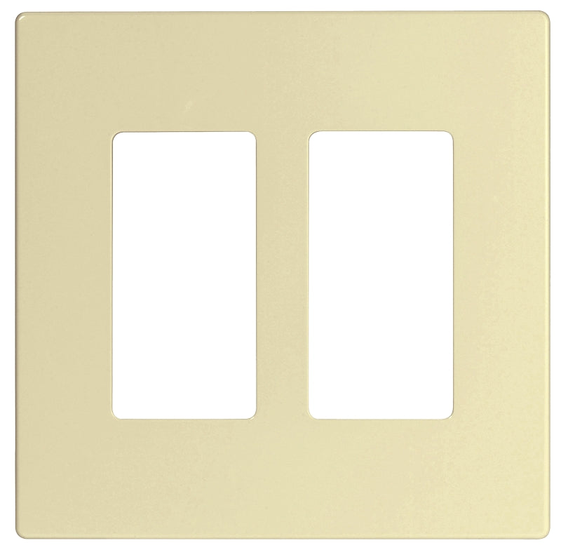 Eaton Cooper Wiring PJ PJS262LA Wallplate, 4.87 in L, 4.94 in W, 2 -Gang, Polycarbonate, Light Almond, High-Gloss