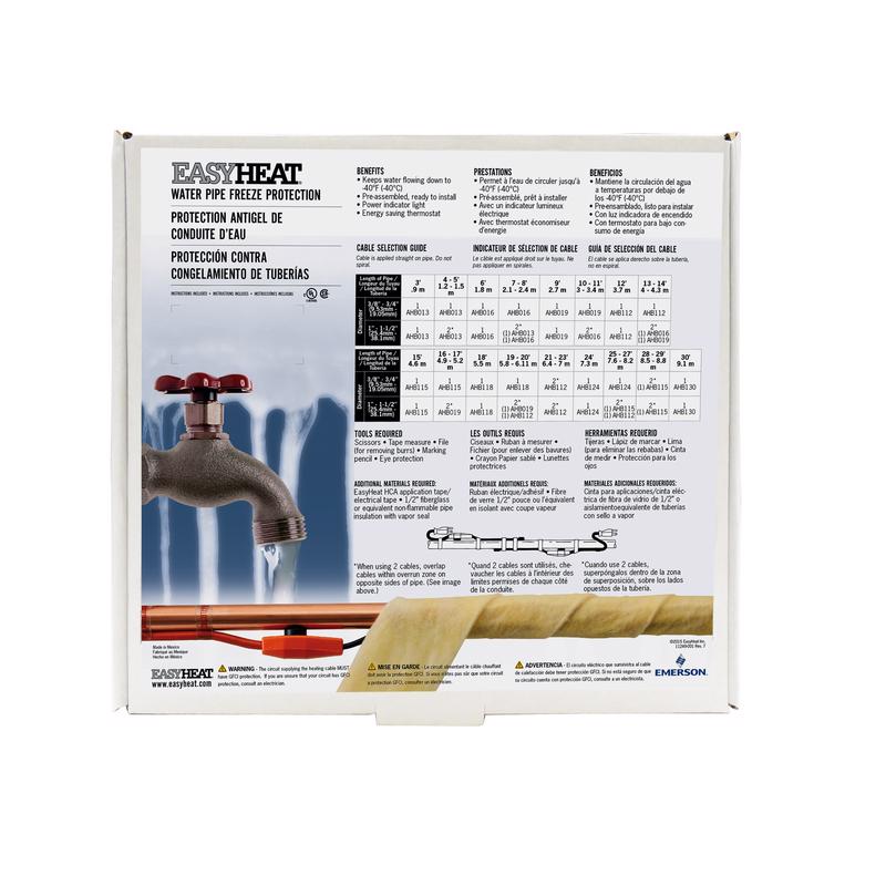 Easy Heat AHB 3 ft. L Heating Cable For Water Pipe