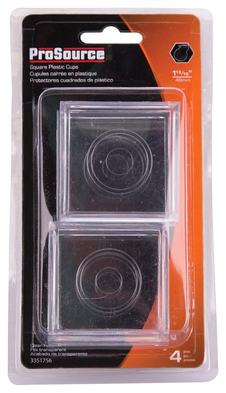 ProSource FE-50850-PS Caster Furniture Glide, Carpet/Steel, Clear, Clear, 2-1/4 x 2-1/4 x 3/8 in Dimensions