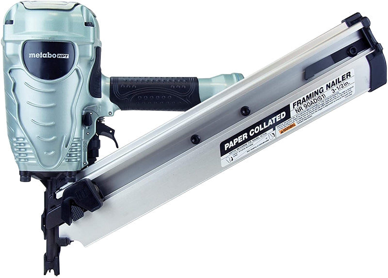 Metabo HPT NR90AES1M Framing Nailer, 64 Magazine, 21 deg Collation, Angled Collation, 2 to 3-1/2 in Fastener