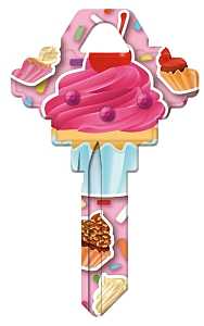 Hy-Ko 15005SC1-CPBL Key Blank, Cupcake Bling, Brass, Nickel, For: Schlage SC1 Keyways, Pack of 5