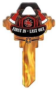 Hy-Ko 15005SC1-FRMN Key Blank, Fireman Symbol, Brass, For: Schlage SC1 Keyways, SC1 Key Number, Pack of 5