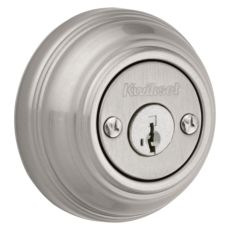 Kwikset 99850-074 Deadbolt, 1 Grade, K4 Key, Metal, Satin Nickel, 2-3/8 to 2-3/4 in Backset, KW1 Keyway
