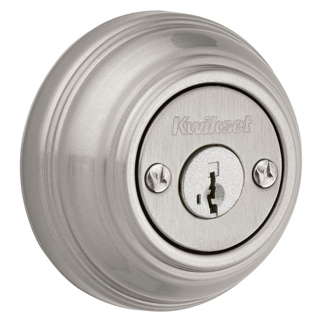 Kwikset 99850-074 Deadbolt, 1 Grade, K4 Key, Metal, Satin Nickel, 2-3/8 to 2-3/4 in Backset, KW1 Keyway