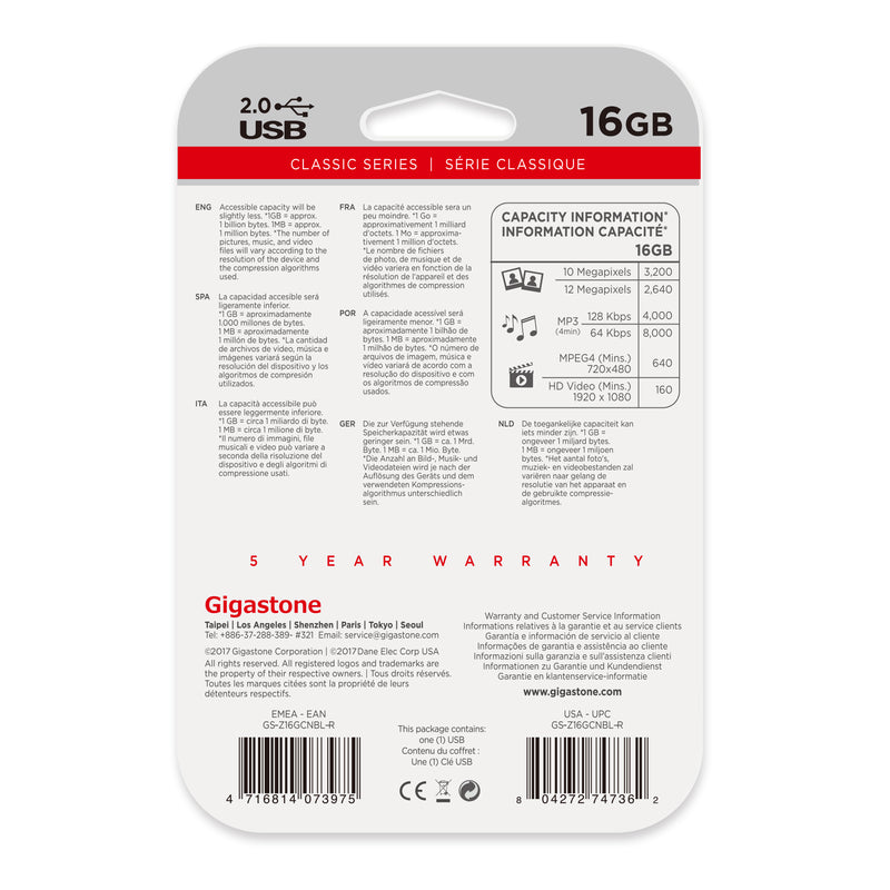 Gigastone Flash Drive 16 GB 1 pk