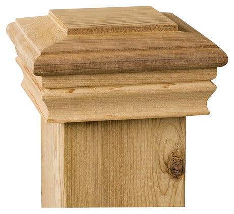 Maine Ornamental 72262 Post Cap, Flat Top, 4 in L, 4 in W, Cedar Wood
