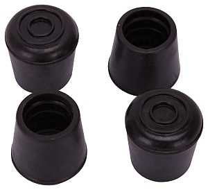 ProSource FE-50635-B Furniture Leg Tip, Round, Rubber, Black, 7/8 in Dia, 1.37 in H, Pack of 16