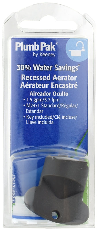 Plumb Pak PP800-219LF Standard Size Faucet Aerator, M24 x 1, Plastic, 1.5 gpm