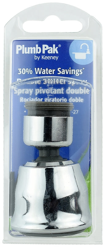 Plumb Pak PP800-220LF Faucet Aerator, Plastic, Chrome, 1.5 gpm