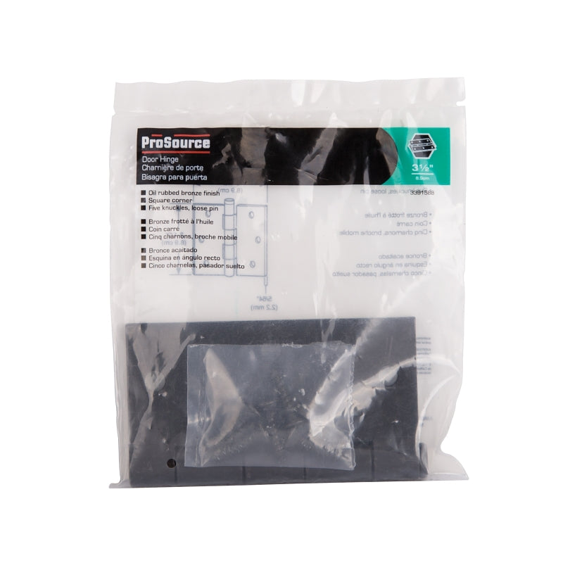 ProSource 20338ORX Square Corner Door Hinge, Steel, Oil-Rubbed Bronze, Loose Pin, 180 deg Range of Motion