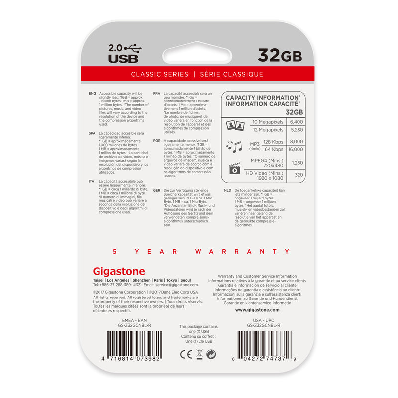 Gigastone Flash Drive 32 GB 1 pk