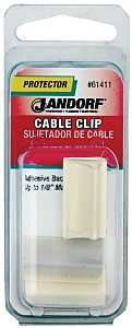 Jandorf 61411 J-Shape Cable Clip, Clamping Range: 1/8 in, PVC, Clear