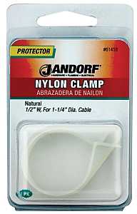 Jandorf 61458 Cable Clamp, 1-1/4 in Max Bundle Dia, 1/2 in W, Nylon, Natural