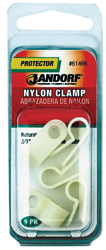 Jandorf 61466 Cable Clamp, 1/4 in Max Bundle Dia, 3/8 in W, Nylon, Natural