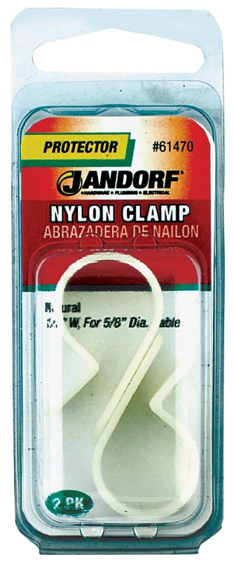 Jandorf 61470 Cable Clamp, 5/8 in Max Bundle Dia, 1/2 in W, Nylon, Natural