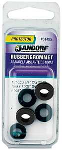 Jandorf 61495 Grommet, 1/4 in ID, 1/2 in OD, Rubber, Black, 3/16 in Thick Panel